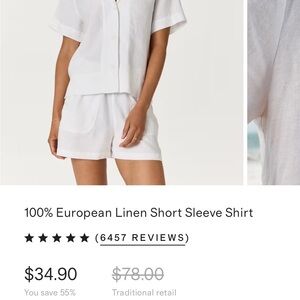 QUINCE 100% European Linen Short Sleeve Shirt